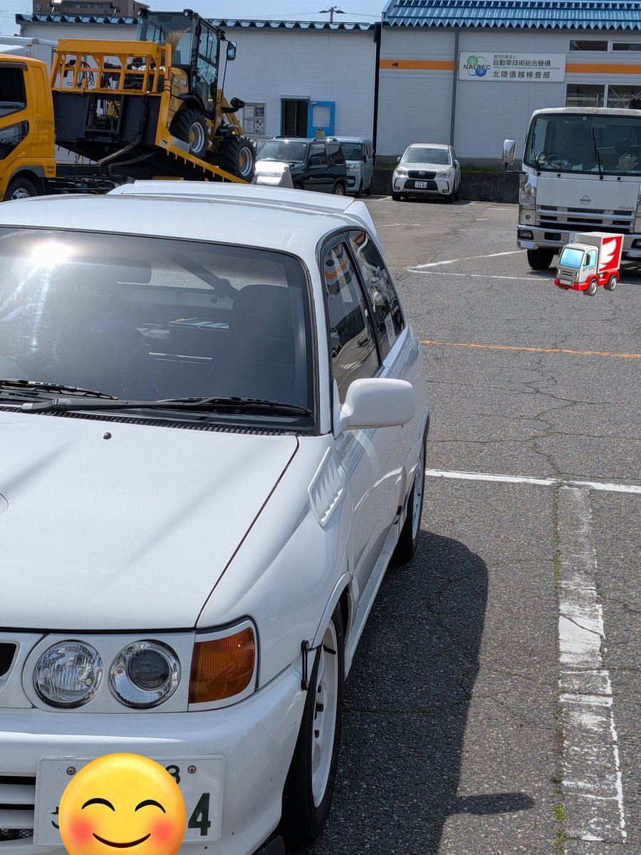 Ep82H's tweet photo. 無事に車検終わりました　またサーキットに行きたいです
＃スターレット
＃新潟陸運局 https://t.co/0latIQKLde