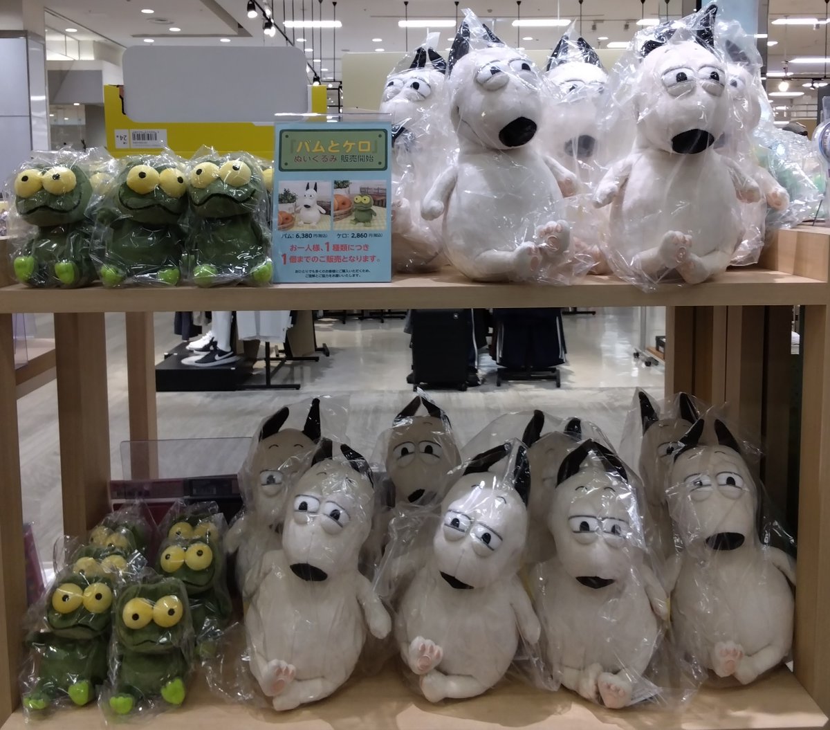長らく品切れしていた 「バムとケロのぬいぐるみ」 再入荷いたしました