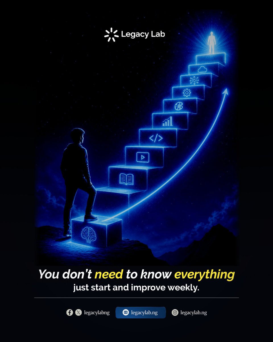 legacylabng's tweet photo. Progress beats perfection every time.
Start where you are. Improve consistently ✨️

#MondayMotivation #LegacyLab #TechGrowth #BuildInPublic https://t.co/STFnG8rDOM