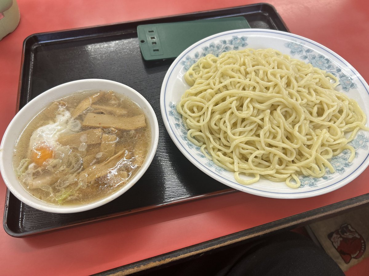 元祖手打ちつけ麺丸長＠つくば市 つけ麺特盛り＋生たまご＋めんま いや