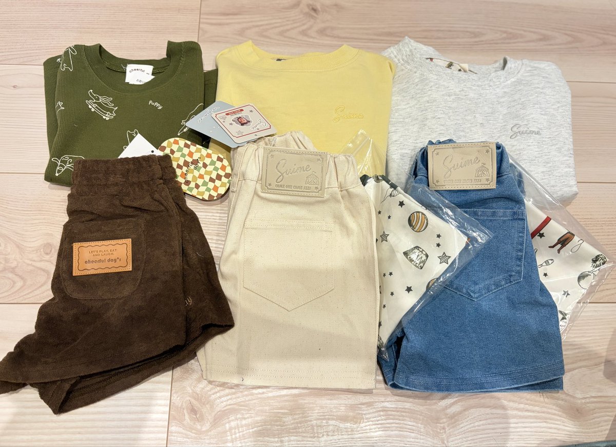 しまむらコラボめっちゃかわいい🥹オンラインも予約した🤲
買いすぎだけど未来サイズだし着回しできるから良いよね✌️🌟