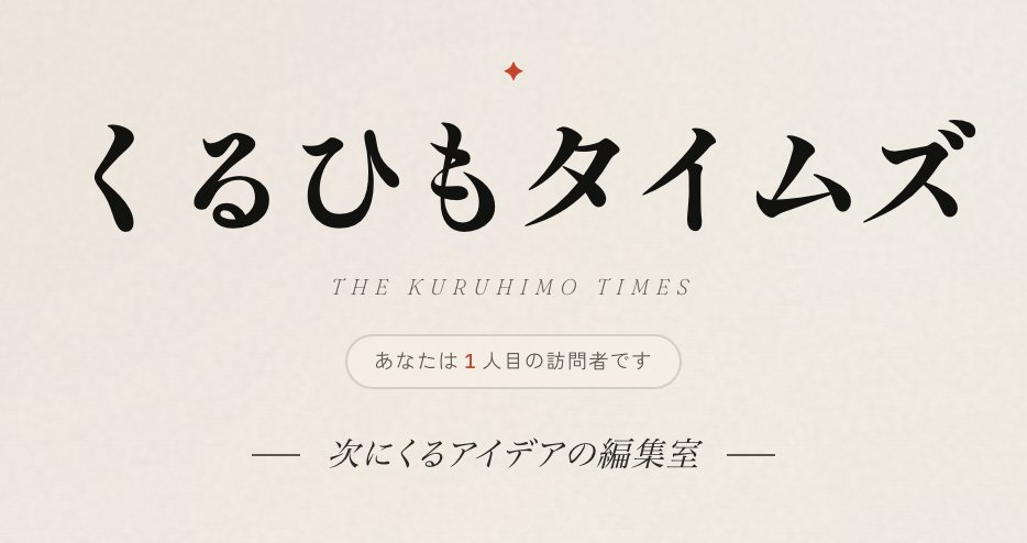 KuruhimoTimes's tweet photo. Tiny Update：くるひもタイムズに「訪問者数カウント」を実装しました。 https://t.co/RRDs5kqTWA