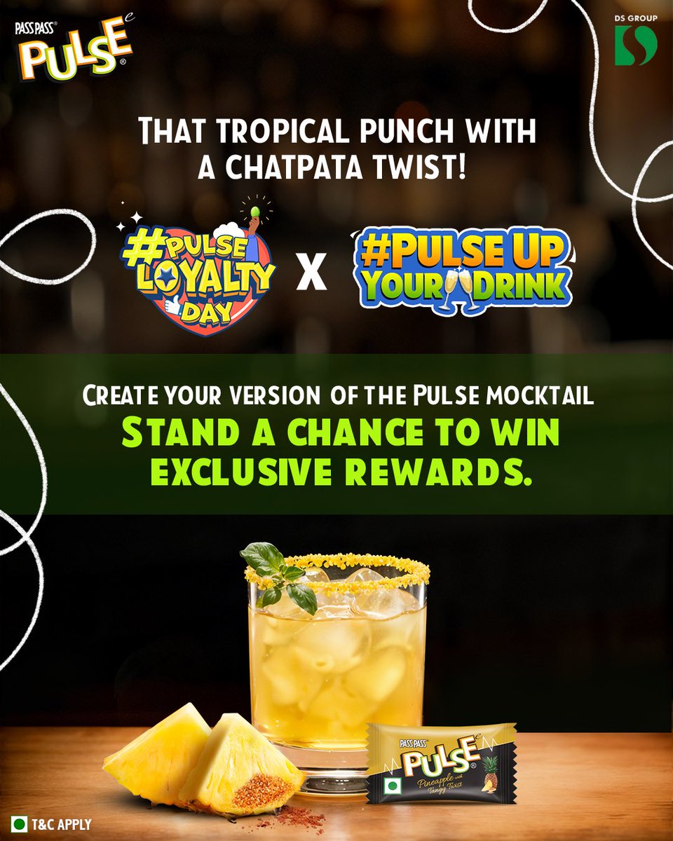PassPass_Pulse's tweet photo. Pulse Loyalists, it’s your time to shine!

Create a Pulse mocktail, post it with #PulseUpYourDrink, tag @passpass_pulse &amp; challenge 3 friends to win exciting rewards.

#LoyaltyDay #PranJaayeParPulseNaJaaye https://t.co/FY3F3YAT6D