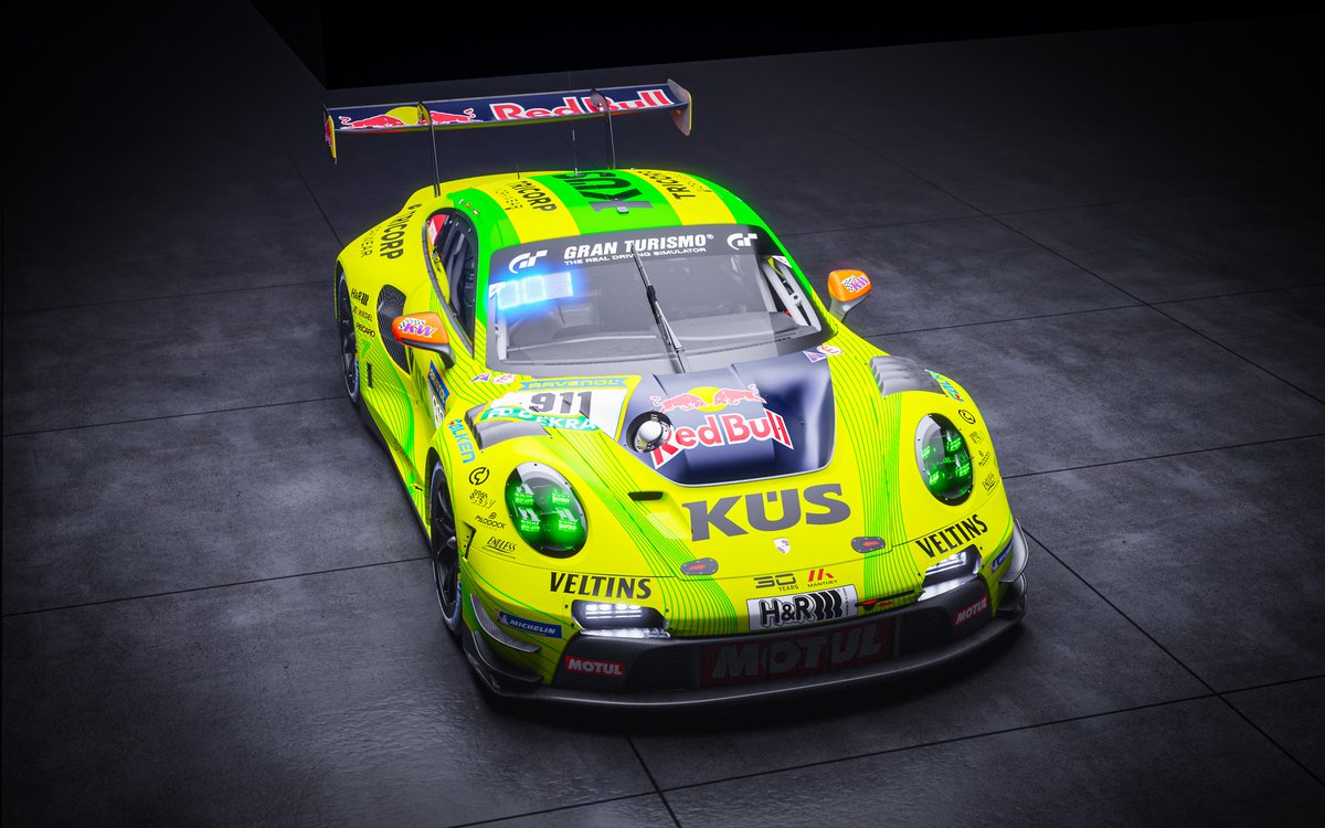 IntercontGTC's tweet photo. Same colours, new look 💚💛 Grello turns 10 and Manthey 30 this year, so the team are celebrating with an update to the iconic #24hNBR livery. https://t.co/eKlPslSkk8