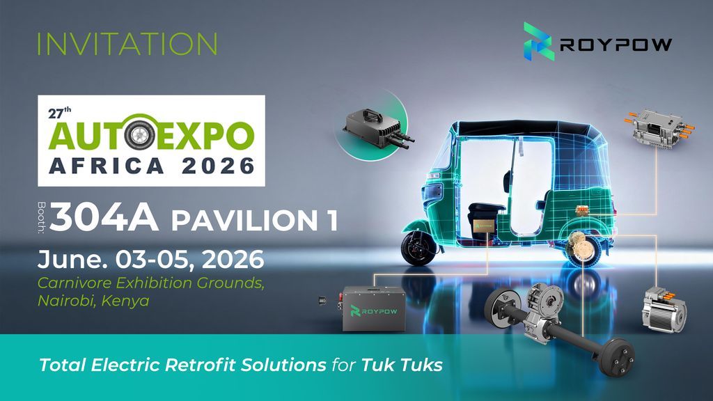 RoyPow_Lithium's tweet photo. Heading to Nairobi ⚡
From 3‑5 Jun at Autoexpo Kenya, join ROYPOW (Pav 1, Booth 304A) for EV power solutions.
Register to participate: https://t.co/1acCobQhOZ
#AutoexpoKenya2026 #EVComponents #ROYPOW https://t.co/dil3iAkbnV