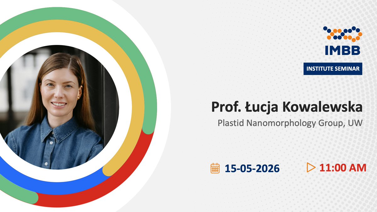 UAM_IBMiB's tweet photo. Join us for our Friday Institute Seminar at IMBB!

🌱 "Membrane Labyrinths of Plant Plastids – From Geometry to Biological Function"
👤 Prof. Łucja Kowalewska (Plastid Nanomorphology Group)
📅 May 15, 2026 | 🕘 11:00 AM
📍 Audytorium Paczoskiego (Faculty of Biology, AMU) https://t.co/AjDzntx4MV