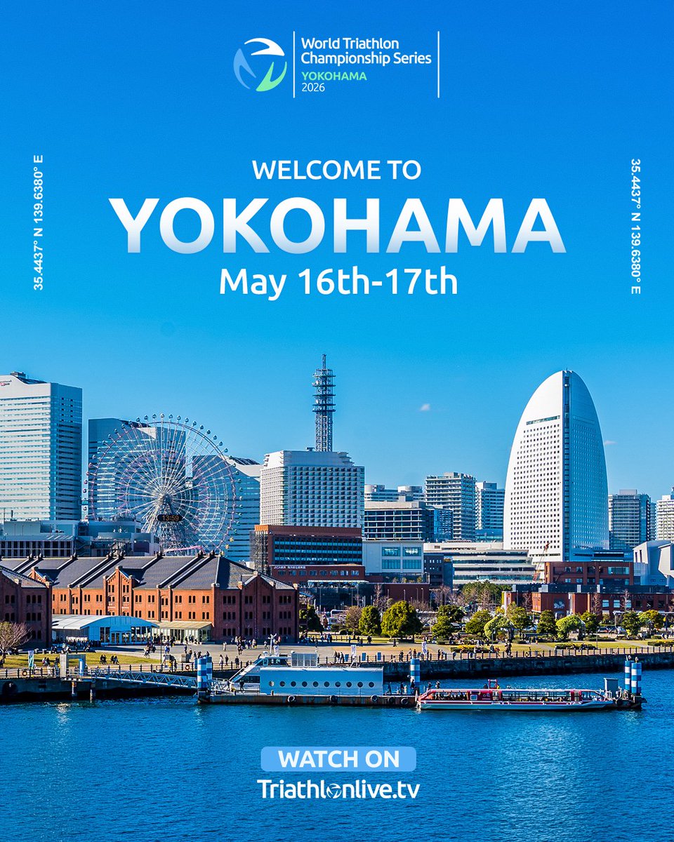 worldtriathlon's tweet photo. ROUND TWO 2️⃣ INCOMING 🚀🇯🇵

We head to Yokohama for the next stop on the WTCS series 🤩

Some more BIG names will be back on the scene after Samarkands extravaganza 🔥

📍 Yokohama
📺 Watch it all unfold on https://t.co/YFY80R4n6u 
🗓️ May 16th

#Triathlon #BeYourExtraordinary https://t.co/3mt5X2Ddxc