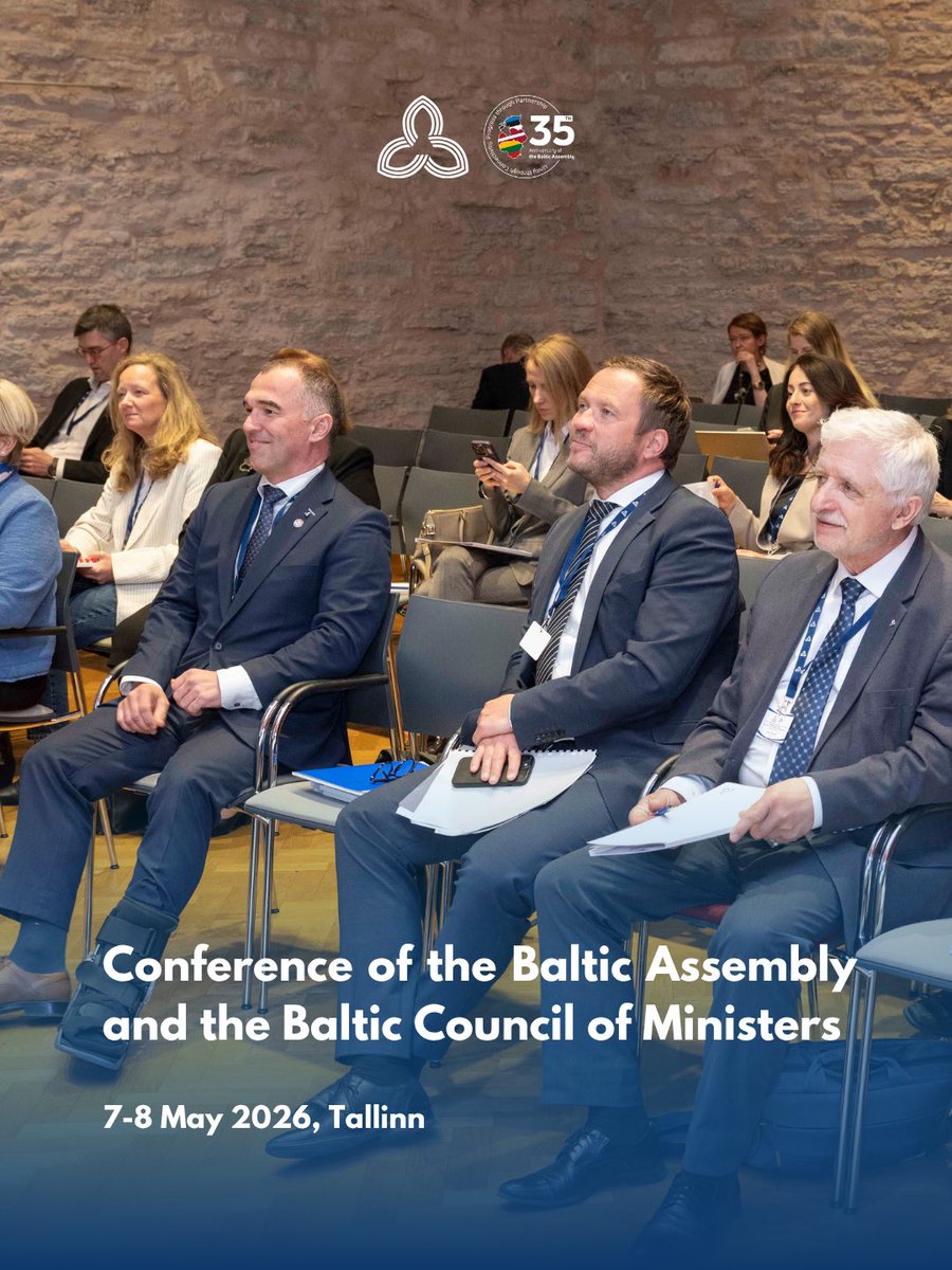 AssemblyBaltic's tweet photo. 🇪🇪🇱🇹🇱🇻On 7-8 May 2026, the Conference of the Baltic Assembly and the Baltic Council of Ministers took place in Tallinn, Estonia!

Read more here: https://t.co/tzDZlNq7z9

Photos: Erik Peinar, Riigikogu https://t.co/rczKC5BBEp