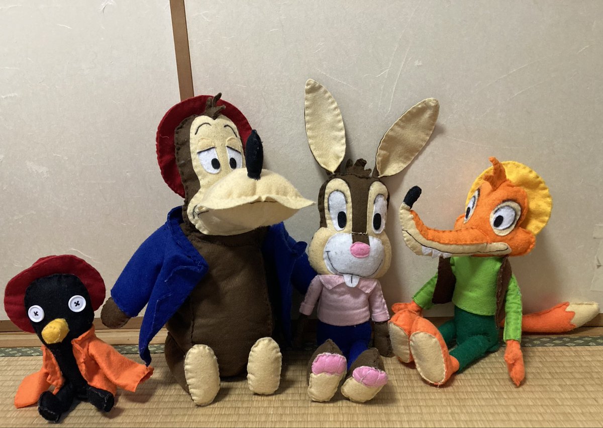 KTMri1's tweet photo. 「南部の唄」のキャラ達を作ってみました
#うさぎどん
#きつねどん
#くまどん
#タール人形
#南部の唄
#スプラッシュ・マウンテン
#ディズニー
#BrerRabbit
#BrerFox
#BrerBear
#TarBaby
#SongoftheSouth
#SplashMountain
#Disney https://t.co/CPdwH7QNA2