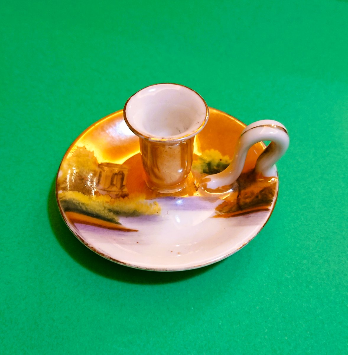 オールドノリタケのキャンドルスタンド。 「意匠登録出願中」文字入り