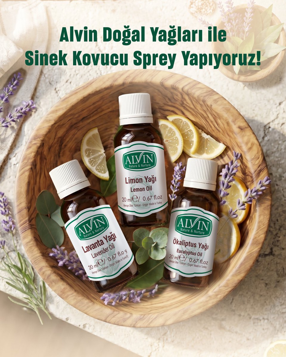 AlvinNature's tweet photo. Yaz akşamlarının davetsiz misafirlerine doğanın gücüyle “dur” deyin.

Alvin Doğal Koruyucu Karışım:
5 damla Limon Yağı
10 damla Lavanta Yağı
5 damla Ökaliptus Yağı
100 ml su

Karıştırın, çalkalayın ve ferah bir yazın tadını çıkarın.

#alvin #lavantayağı #limonyağı #ökaliptusyağı https://t.co/hnqOSu6qVs
