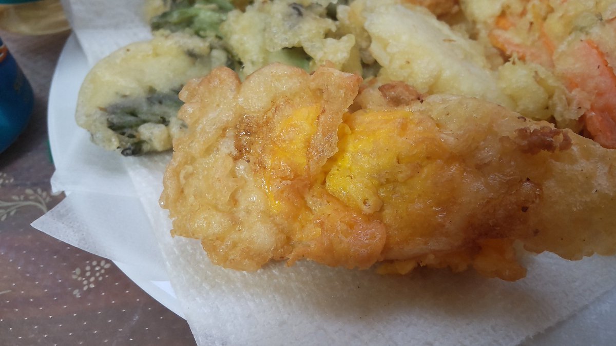 おとし玉子の天ぷらも➰やってみた🤤