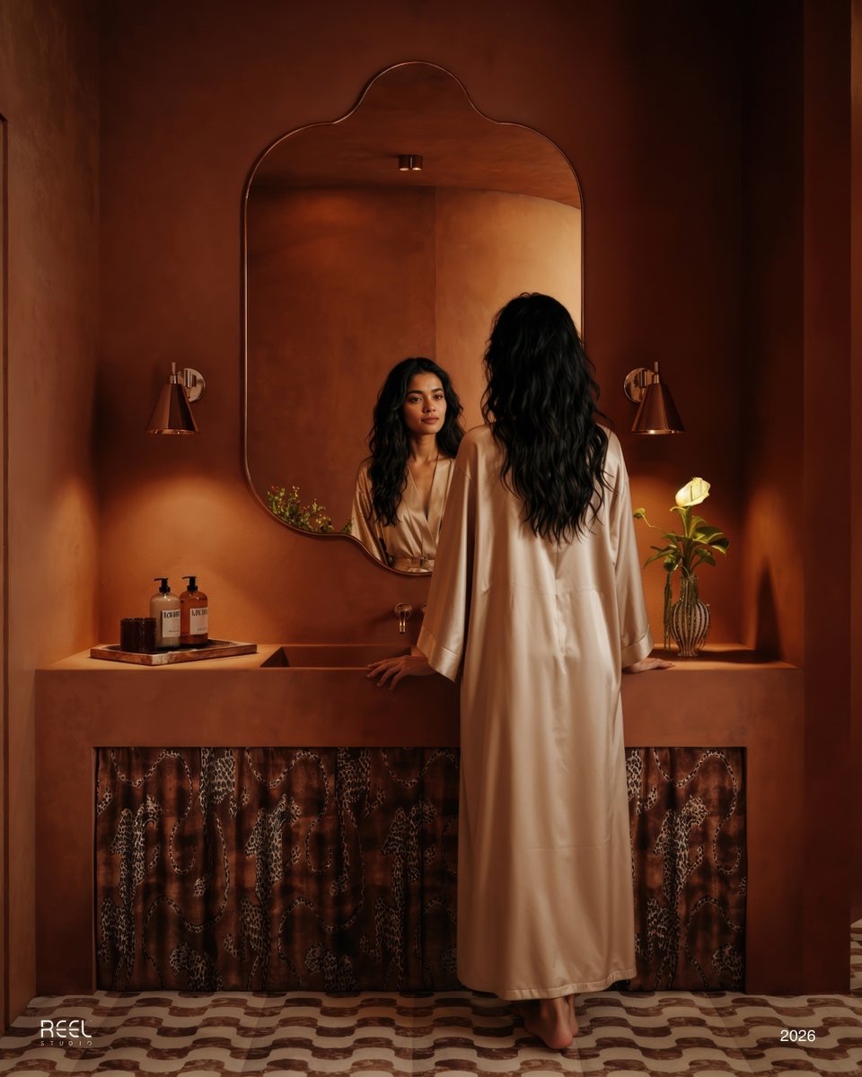 ReelStudioDes's tweet photo. Not every bathroom is made to be hidden… some are designed to be remembered.

Location : Saudi Arabia

A luxury wellness bathroom concept for villas and palaces, blending warm earthy tones, glass blocks, patterned flooring, and soft spa lighting. https://t.co/1LBmf1SbZP