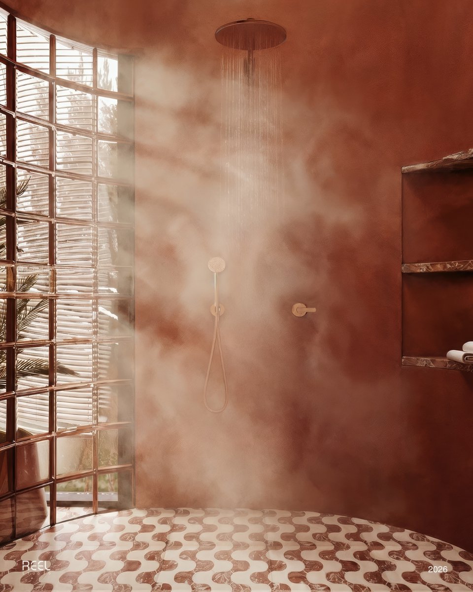 ReelStudioDes's tweet photo. Not every bathroom is made to be hidden… some are designed to be remembered.

Location : Saudi Arabia

A luxury wellness bathroom concept for villas and palaces, blending warm earthy tones, glass blocks, patterned flooring, and soft spa lighting. https://t.co/1LBmf1SbZP