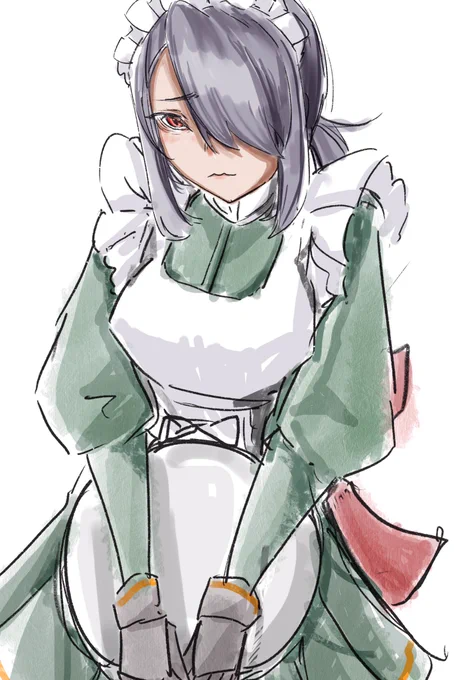 熊野丸、昨日のメイドの日のとばっちり #艦これ版深夜の真剣お絵描き60分一本勝負 #艦これ版真剣お絵描き60分一本勝負_20260511