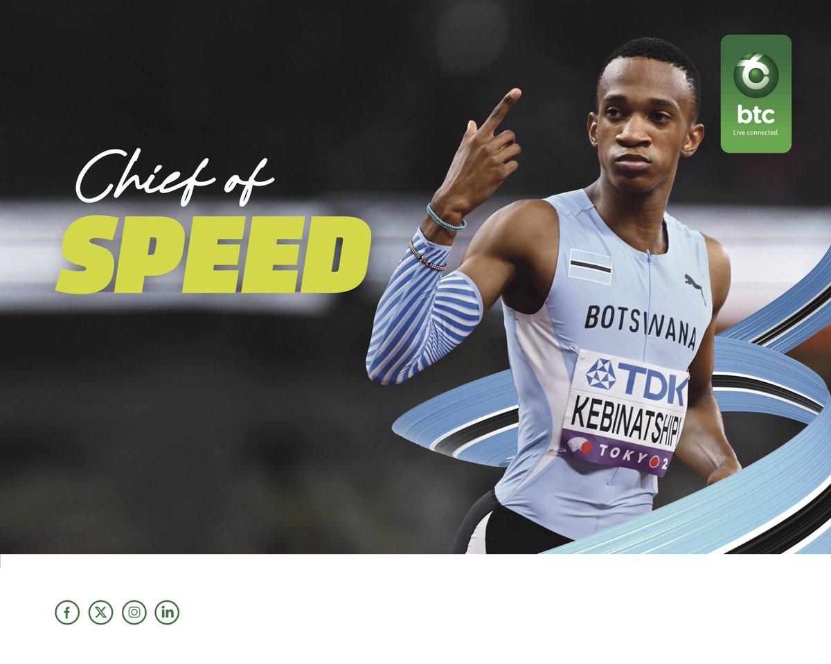 At BTC, we celebrate champions.

Today, we are proud to announce Kebinatshipi Collen, aka Chief of Speed, as our official Brand Ambassador.

This is just the beginning, stay tuned for more.
#LiveConnected