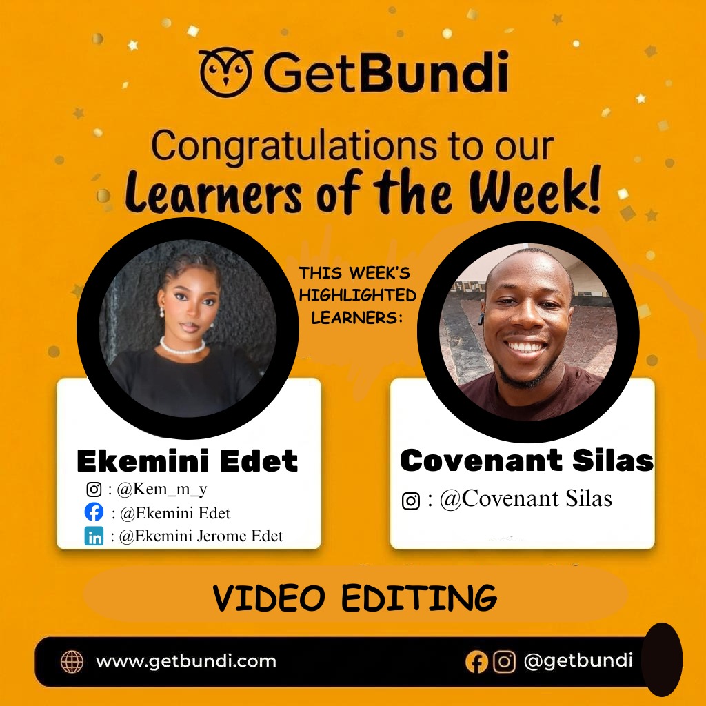 GetBundi's tweet photo. Congrats to our Learners of the Week! Your commitment and effort are impressive. 
Keep up the great work and continue striving for success.

 #LearnersOfTheWeek #Achievement https://t.co/9ExzLj2xHp