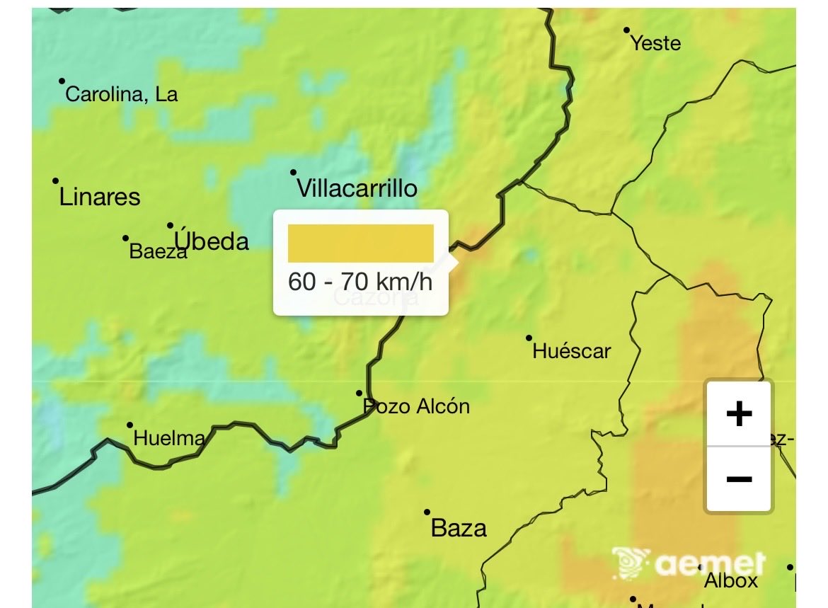 Andalmet's tweet photo. @scnycc Es verdad, lo mismo se quedan en 67 km/h. en la Sierra de Cazorla. Por cierto, es vuestro Harmonie-Arome✅. Es la última vez que entramos en este cruce absurdo de palabras. La realidad, en la calle, con el ciudadano. Y tranquilo, pronto tendrás hasta nuestra app con los riesgos. https://t.co/KDgJgKQ8iQ