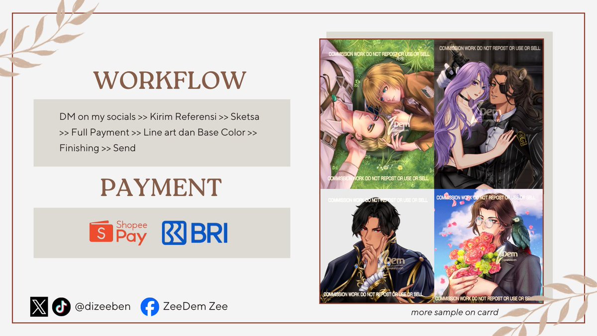 dizeeben's tweet photo. [RT &amp; Like are very appreciated Thankyou♡]

Hi, Aku ZeeDem membuka komis hanya untuk lokal.
Dm me if you're interested atau jika ada pertanyaan gedor aja, Thank you! ( =＾ω＾)

Ingfo https://t.co/h3MEIAhUmg

#commissionopen #artidn https://t.co/WHkpYSQO2n