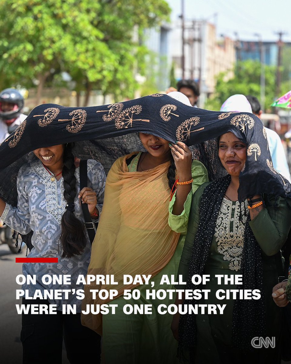 On one day in late April, something very unusual happened. Every single one of the planet's top 50 hottest cities was in just one country: India. cnn.it/3PfkyXS