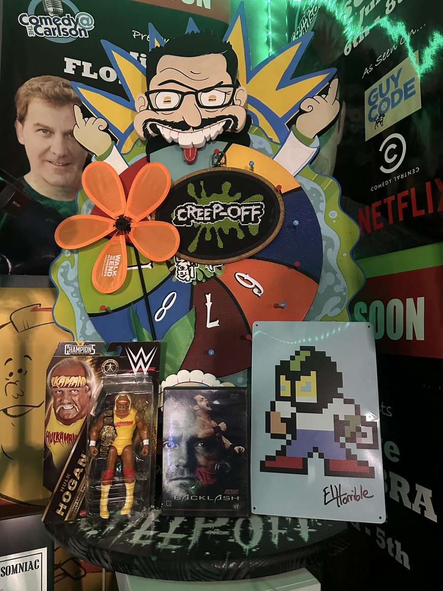 VinniePaulino's tweet photo. Just a special thanks to @Gummi_Chainsaw for the awesome El Horrible art! I shall keep it next to the legendary Wheel of Consequences. https://t.co/UYqmXBLGFw