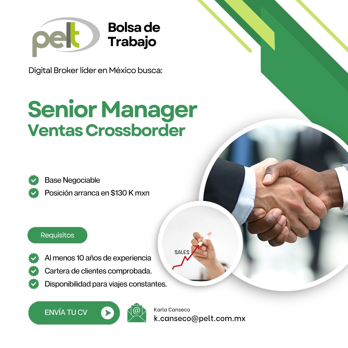 PELTmx's tweet photo. BOLSA DE TRABAJO PELT

SENIOR MANAGER VENTAS CROSSBORDER

Interesados mandar CV a Karla Canseco:
k.canseco@pelt.com.mx

#BolsadeTrabajoPELT #BolsaDeTrabajo #vacantes #Talento https://t.co/QUPpiazU5A