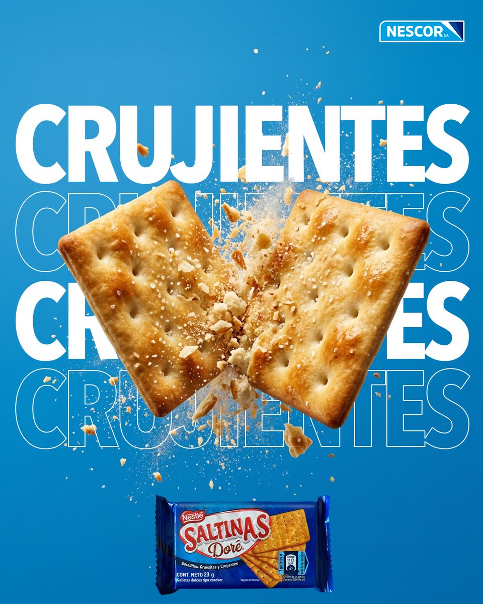 NESCOR_SA's tweet photo. Crujientes, ligeras y siempre irresistibles… así son las Galletas Saltinas Doré 😉
¿Te gusta comerlas solas o acompañarlas con una taza de café?
#NESCOR #Saltinas https://t.co/xU3peLtIW4