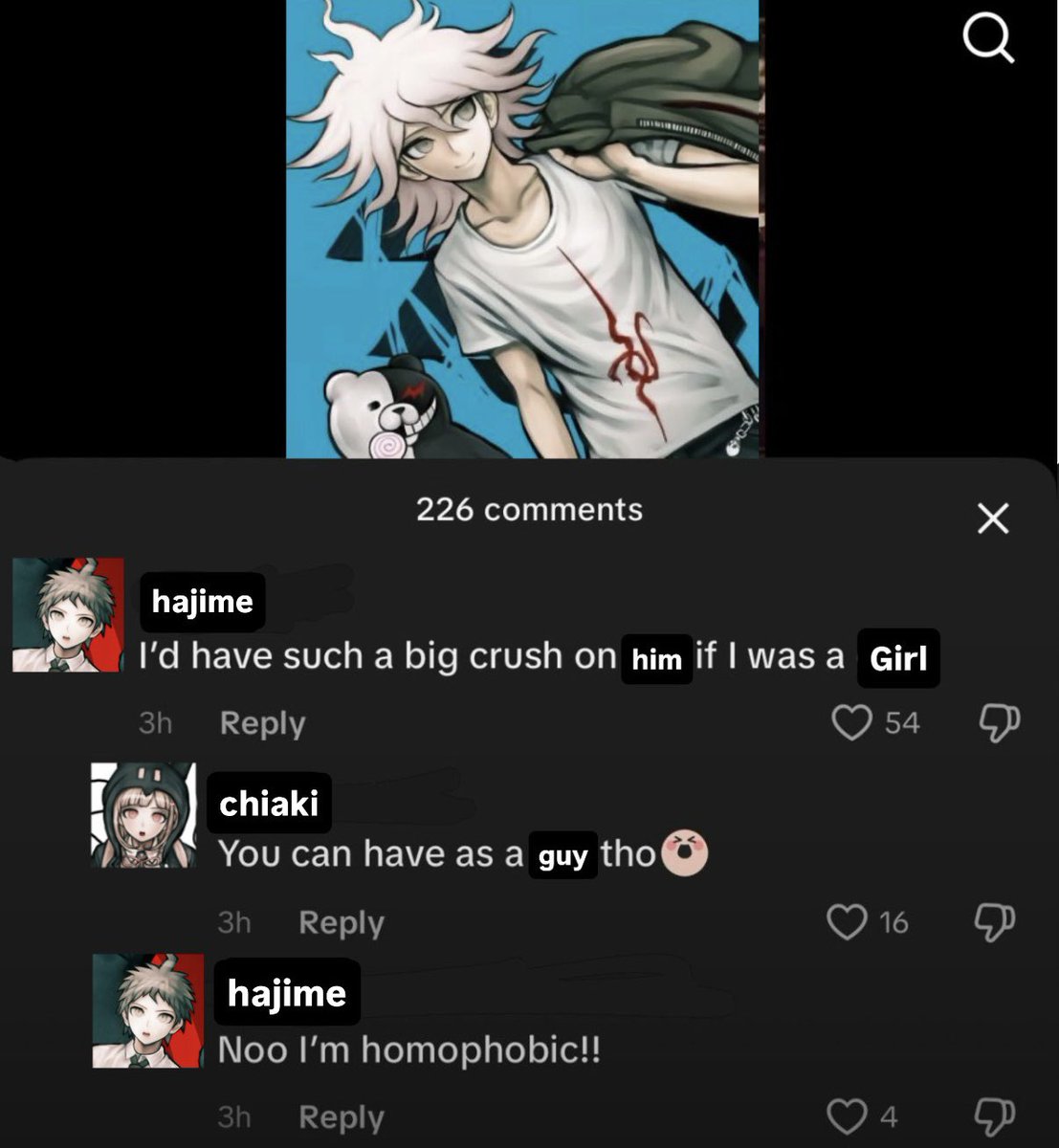 hajimefinalgirl's tweet photo. internalised homophobia hajime sauce https://t.co/BhhzYf0zRT