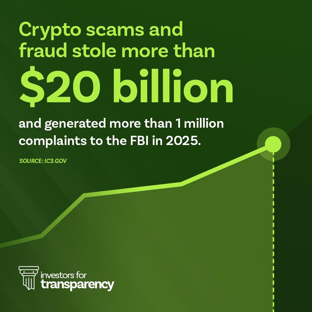 USTransparent's tweet photo. Everyday Americans bear greater risks without investor protections in crypto. 

One bad actor and your savings could be gone with no recourse. @BankingGOP/@SenateBanking: say NO to crypto market structure legislation!