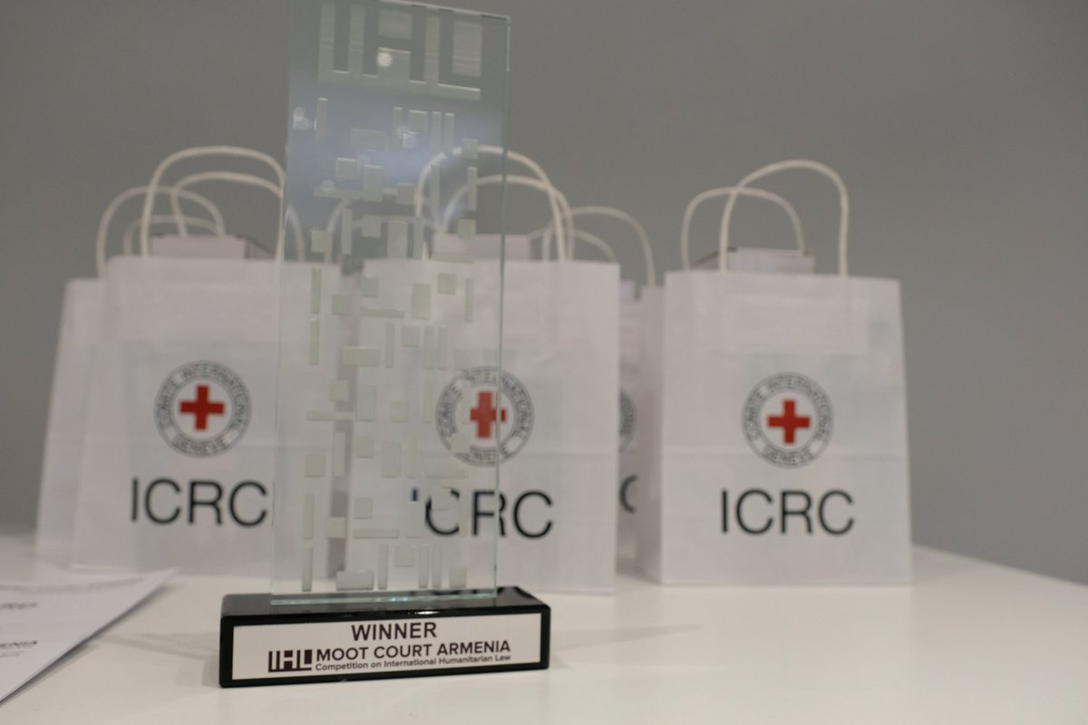 ICRC_am's tweet photo. 🥇The winner of this year's national moot court competition on #IHL is Nzhdeh team representing the Military Academy of the Ministry of Defense of the RA. 

🥈The second place was taken by the Law Defenders team from the Eurasia International University.

🤩Congratulations! https://t.co/q7fdkqbb8t