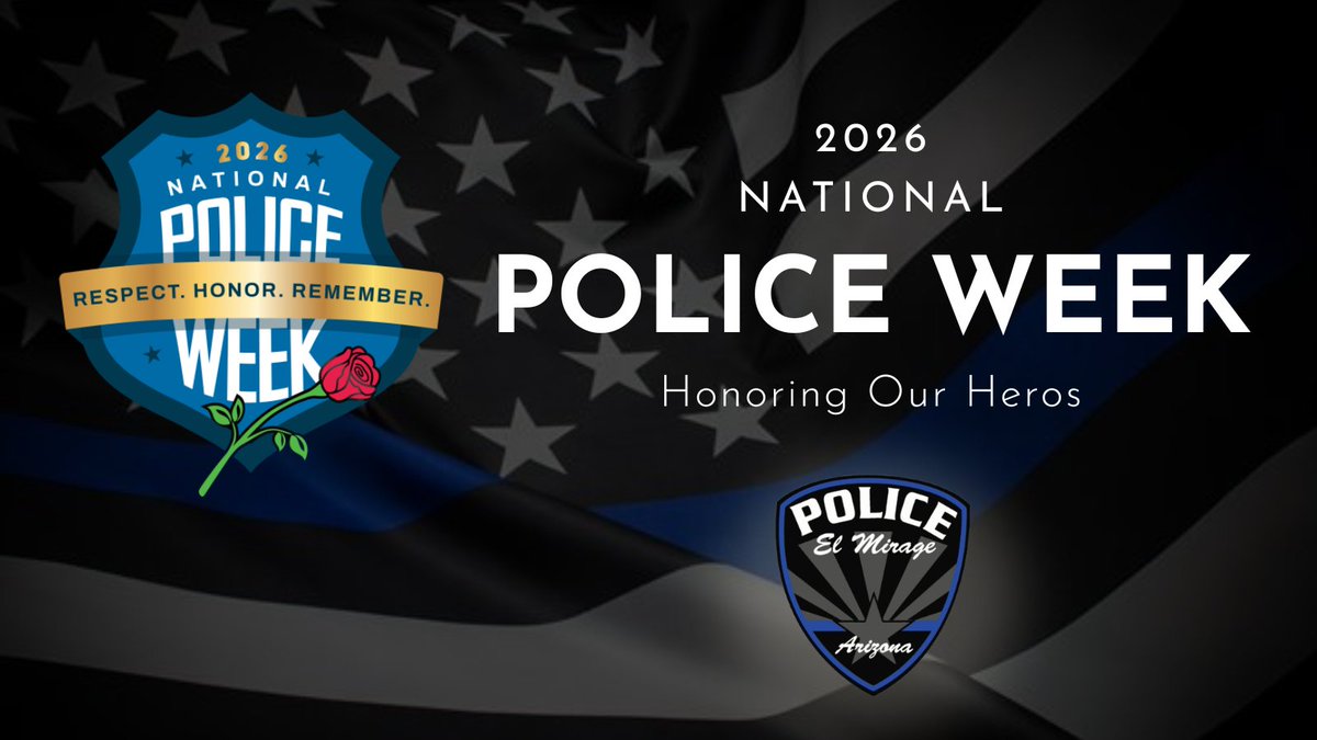 ElMiragePD's tweet photo. In 1962, President Kennedy proclaimed May 15 as National Peace Officers Memorial Day, and the calendar week in which it falls as National Police Week.
This occasion is dedicated to showing our respect, honoring, and remembering the fallen heroes who lost their lives in the line of duty while ensuring the safety and protection of others. This year, 363 names will be added to the National Law Enforcement Officers Memorial, including 109 officers who were killed in the line of duty in 2025.

For more information and a schedule of events taking place in our nation’s capital, many of which can be viewed via livestream, please visit the following link:  https://t.co/brrLuU3V6U