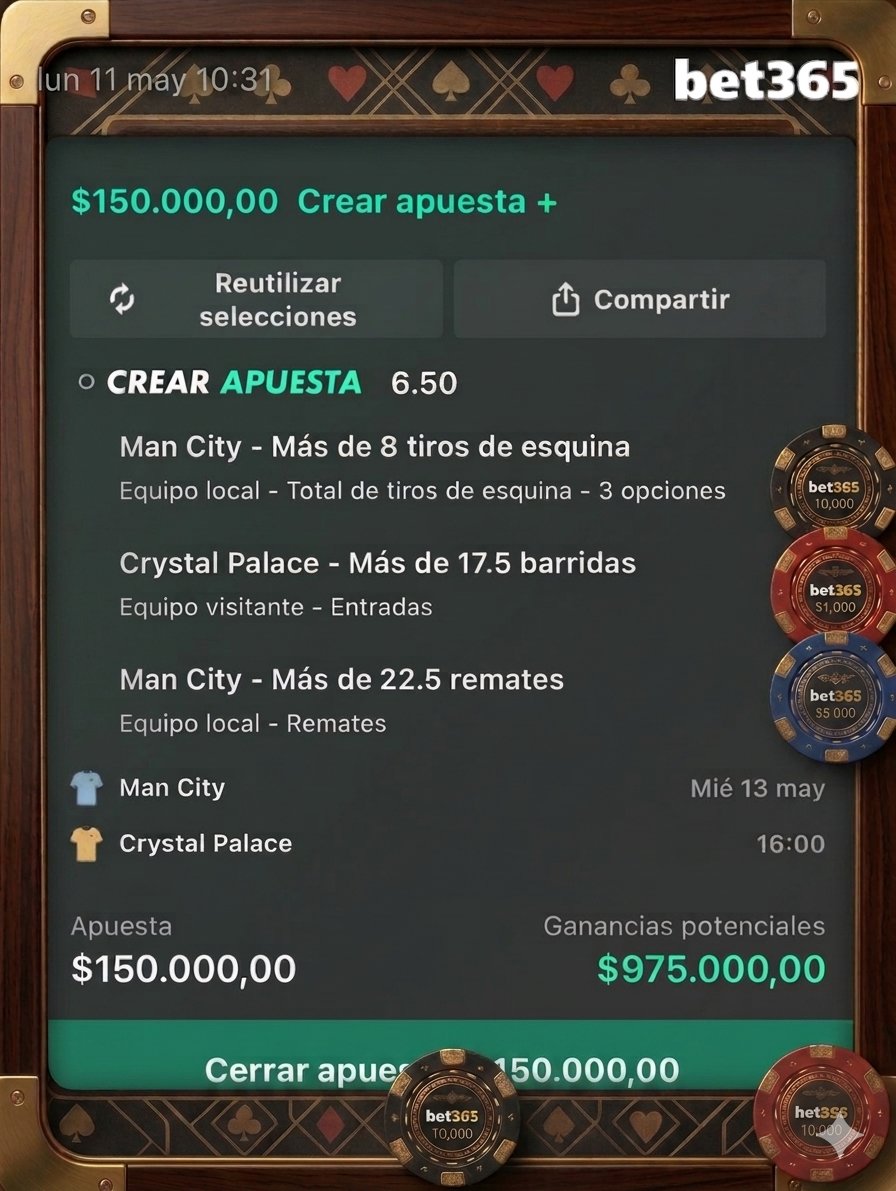 4alarco's tweet photo. Hoy volvemos con todo 🚀🚀
Nos adelantamos al bajón de cuota

El Manchester City tiene la obligación de ganar, y viene dominando los partidos, del otro lado Cristal Palace concentrado en copa, vemos un partido con gran ventaja de corners y remates para el local
Vamos por el 🟢🟢! https://t.co/Fnz8Z3q9qe