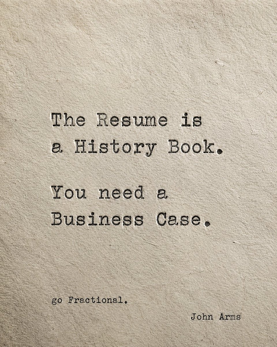 Fractional_John's tweet photo. Resumes were built for a different economy.

Clients don’t hire resumes anymore.

They hire people who solve problems.

Stop applying. Start positioning.

Go Fractional.

Next cohort starts May 14:
https://t.co/2OEMBW3jgt

#GoFractional https://t.co/QbhD8GOiCB