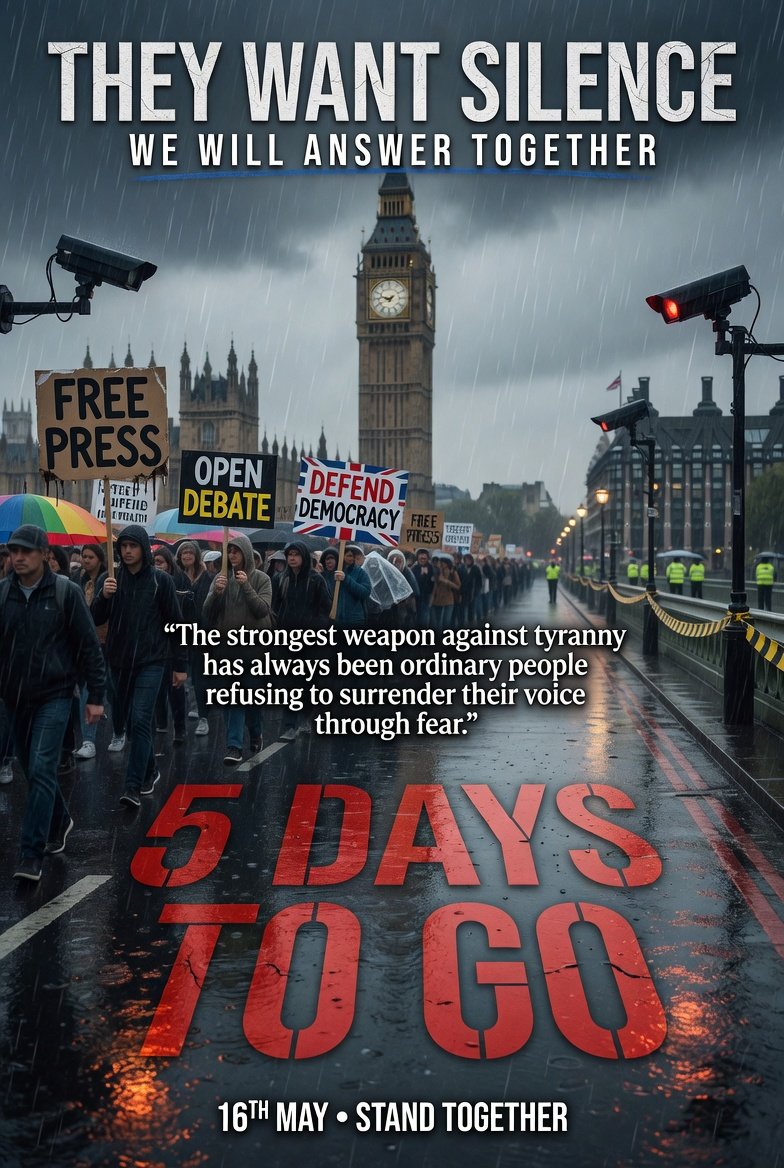 skbytes's tweet photo. @RealDonKeith @dmc_conroy “Future generations will ask why so many people accepted restrictions on liberty simply because fear was politically convenient.”
16th May, London
#UniteTheKingdom #UTK #May16 #FutureFreedom https://t.co/R7dlPZgf2y