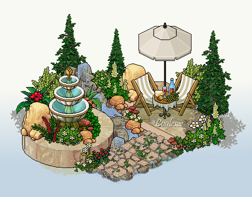 Coalesce37's tweet photo. Italian Fountain Garden ⛲️🌲
Built on @habboxfrance
#retrobuilds https://t.co/GNwNQVVJZy
