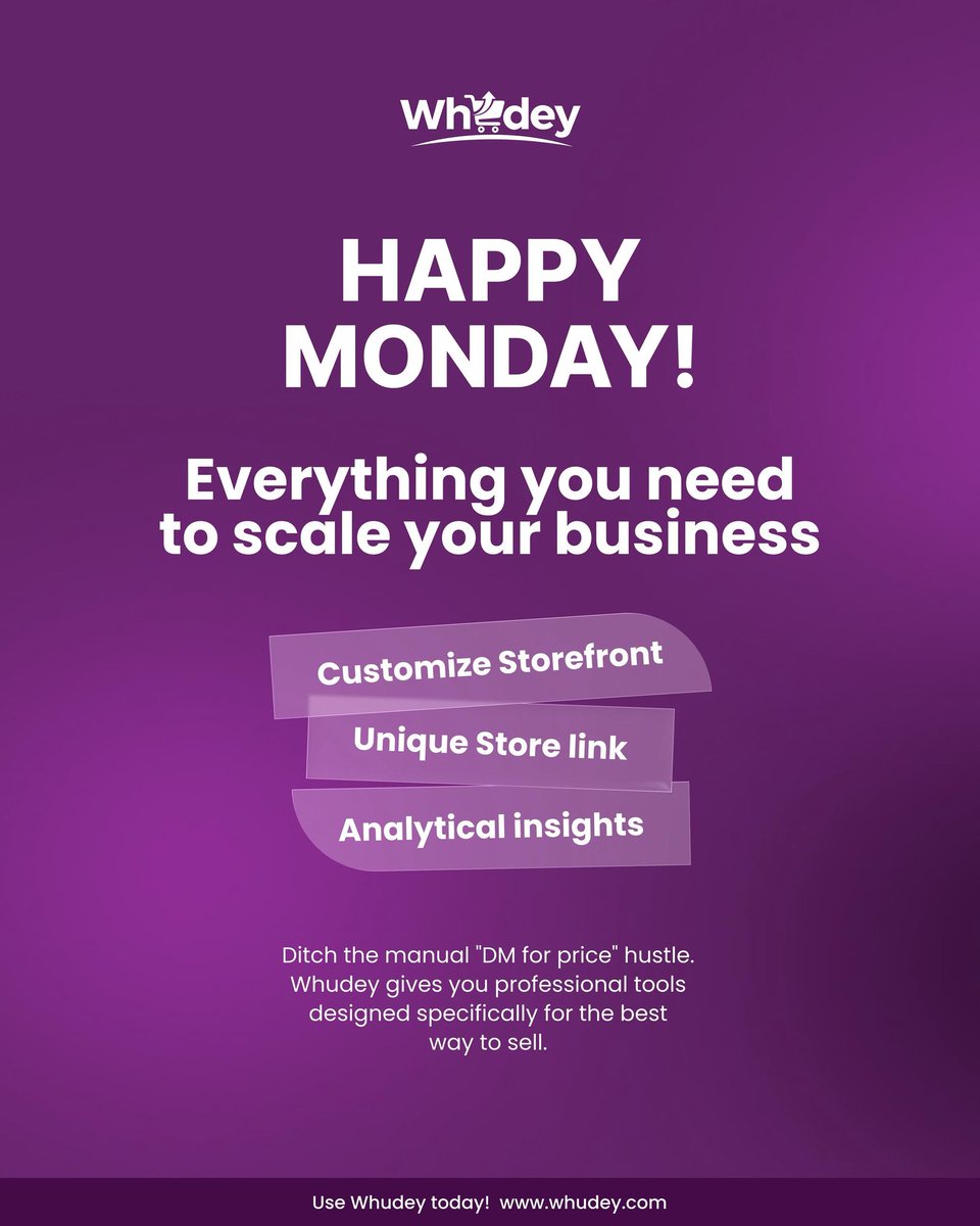 UseWhudey's tweet photo. Don’t just start the week… own it 💪🏾 Powered by Whudey⁠ https://t.co/XnaCrxRVwQ