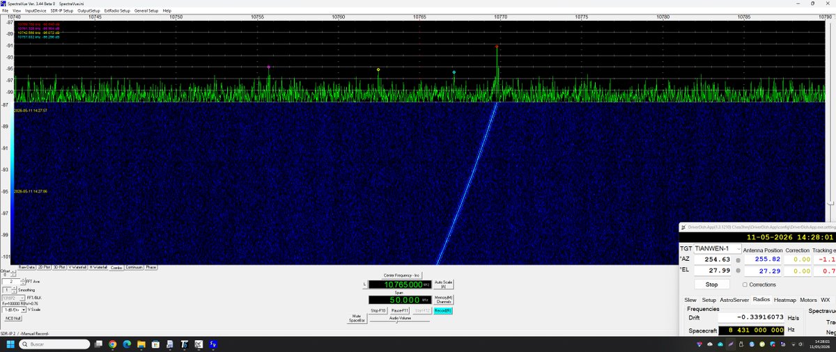 EA1IW's tweet photo. Tianwen-1 at my dish right now... https://t.co/Ke85abxSgL