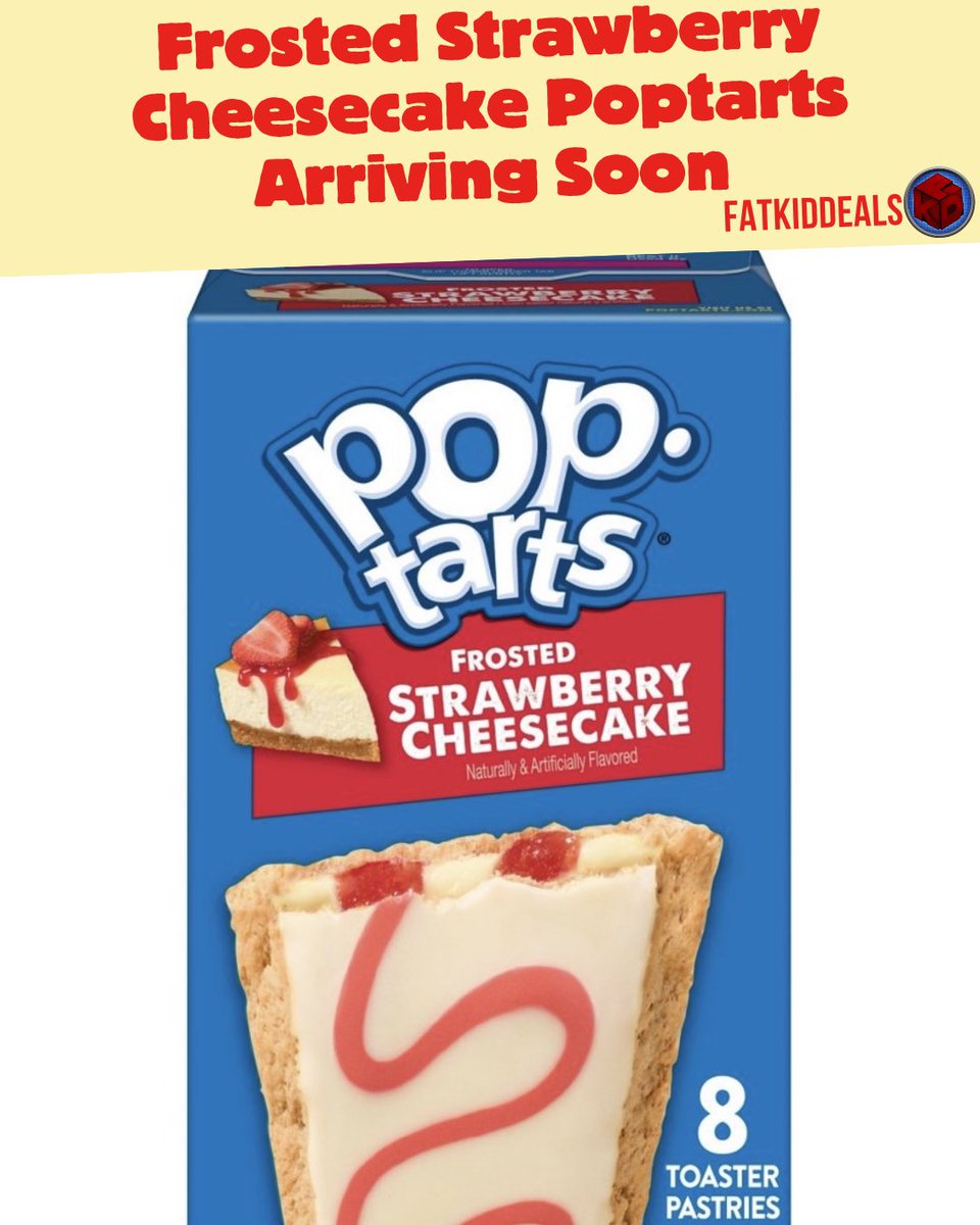 FatKidDeals's tweet photo. The new Frosted Strawberry Cheesecake Poptarts are arriving in stores now. Showing in select Kroger and Target locations so far https://t.co/e5T3W8MakH