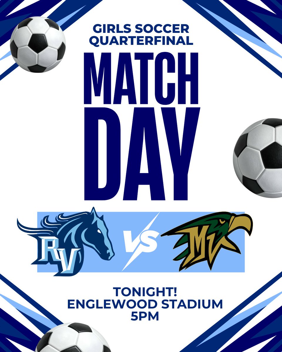 RValleyMustangs's tweet photo. It's Quarterfinals day for girls soccer!
#1 Ralston Valley takes on #8 Mountain Vista tonight at Englewood Stadium at 5pm.
Let's GO Mustangs! ⚽ https://t.co/8EGDd44x67