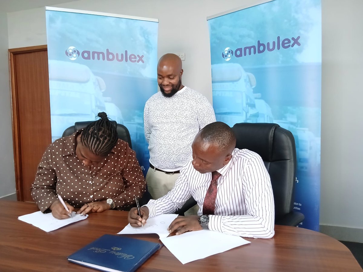 AmbulexLtd's tweet photo. Last Friday, our CEO Judith Oketch signed a Joint Distribution Partnership Agreement &amp; MOU with  Veteran Mission Hospital, launching a strategic collaboration to strengthen emergency response services in Syokimau &amp; Kitengela. 🤝 https://t.co/kqcYx90e2S