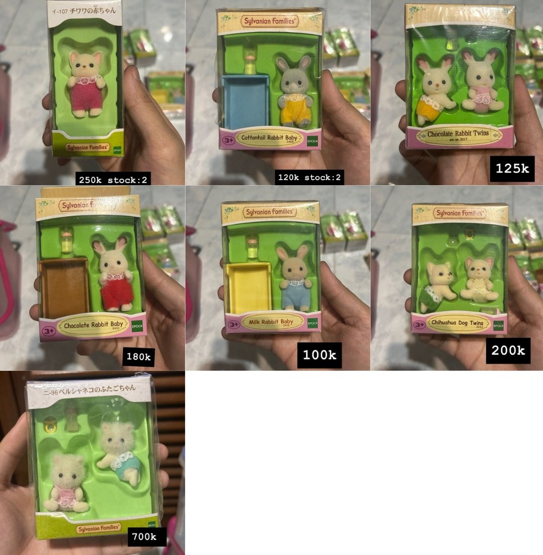 tsuttoki's tweet photo. WANT TO SELL  .ᐟ 

persian twin
baby chihuahua
chocolate rabbit twins
chihuahua dog twins
chocolate rabbit baby
milk rabbit baby
cottontail rabbit baby

    𖦹 price exc adm, split pay ✅
    𖦹  mention after dm!
    𖦹 📍bekasi

🏷️ wts sale ina sulipan sylvanian families https://t.co/Fxs26LlyFf