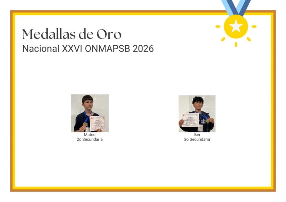 ColCampoverde's tweet photo. 🥇🥉 ¡El #TalentoCampoverde sigue brillando a nivel nacional!

Felicitamos con mucho orgullo a nuestros alumnos por su destacada participación en la ONMAPSB 2026.

🏅 Mateo Minakata Bayardo — Medalla de Oro
🥉 León Pérez Rodríguez y Martín Esteban Gómez Ramírez, Medalla de Bronce https://t.co/YgFQEEUHmJ