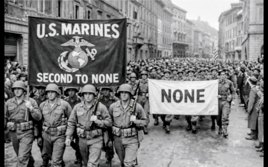 sanjeev__kapoor's tweet photo. In 1945 , a New Zealand Div fought a street by street battle against the retreating German army to take the city of Trieste, Italy. 

Once the city was secured, Americans decided on a victory parade to be headed by the US Marines.

 It was pointed out that the Americans had arrived after the battle had finished & that the fighting had been done by the New Zealanders. As the Italian campaign was being run by US Army command and the parade went ahead as planned. 

In front came the US Marines, with a large banner bearing their emblem and the words ‘US Marines. Second to None’.

Behind them marched the New Zealanders carrying a large sheet with  the word ‘None’.

 It reveals deeper abt a certain American thought process that has repeated itself for decades.

“If we’re involved, we must have been decisive. If we show up, it’s our win.”

It’s not malice but a cultural operating system built on concept of  exceptionalism.
We see this pattern everywhere . In WW II, US role often overshadows the fact that Soviet Union suffered 27 million dead, Britain stood alone for years & smaller Allies like New Zealand, Australia and Canada bled for every inch of ground from North Africa to Italy to the Pacific.

In coalition ops since, Korea, Gulf or Afghanistan where multinational forces did the heavy lifting in the shadows while American briefings and media framed the story as primarily US led.

In business & innovation today, global teams build breakthroughs  yet the press release, the TED Talk and the valuation narrative often position the American leader or company as the singular genius.

That’s the lesson for every leader, every organisation, every nation.