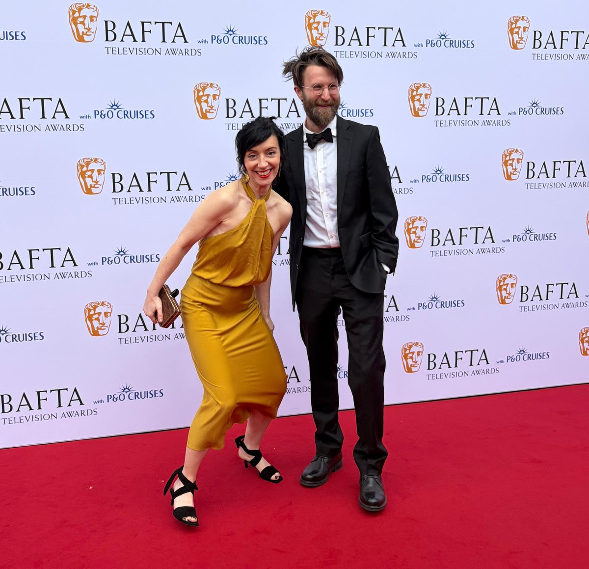theatreship's tweet photo. Such a treat for @inigo_lapwood  and Natalie Hill to be flying the @theatreship flag at last night's @BAFTA  awards.

Lovely to see the official pics (plus the slightly more chaotic behind-the-scenes reality) https://t.co/ahcC5wKdSB