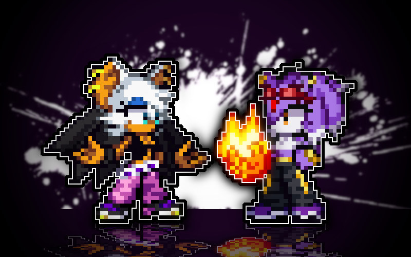 MKissume's tweet photo. The Bat and Cat | Commission for @SonicDuet 

#sprite #pixelart #commission #blazethecat #rougethebat #sonicthedgehog https://t.co/8anorNljJr