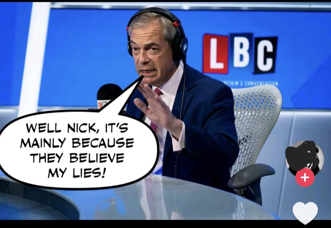 JudasandChariot's tweet photo. Sums this situation up perfectly!!
#Fraudage having his belly tickled by the Bolly swilling, westminster Farmer closure protest supporting Fat Oaf from LBC https://t.co/Bja0o1Tf9L