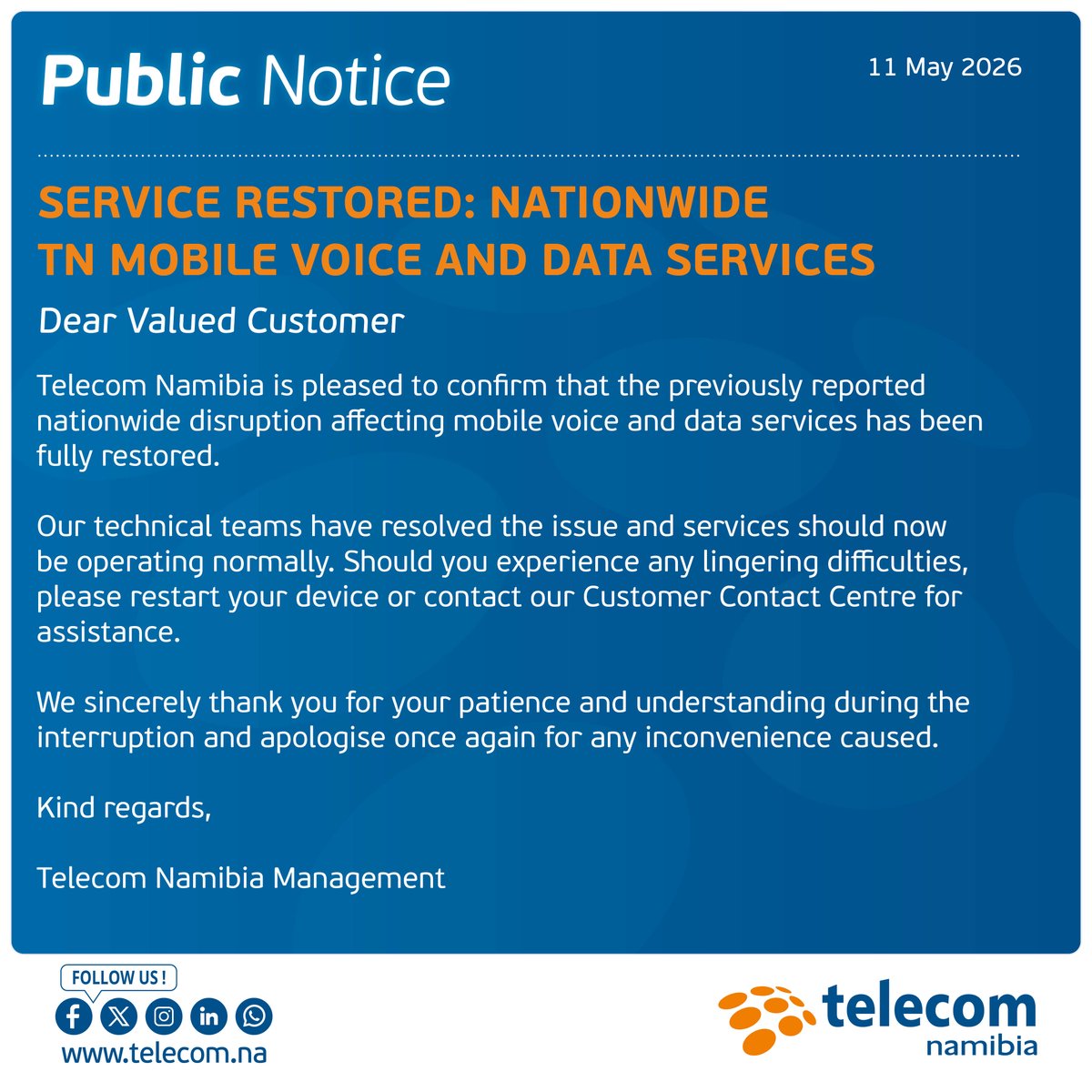 Telecom Namibia tweet media