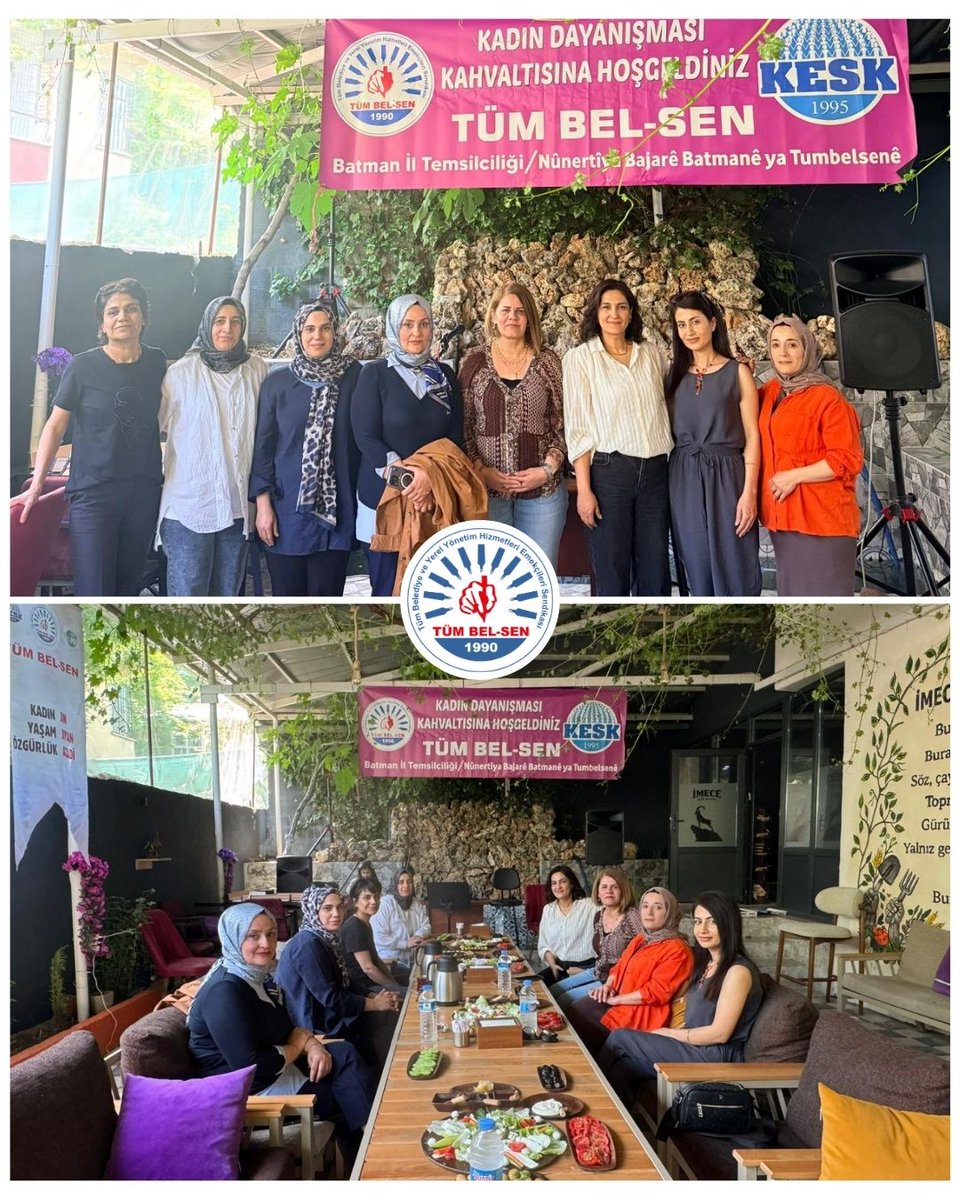 tumbelsen's tweet photo. 📢TÜM BEL-SEN olarak Batman'da kadın üyelerimizle kahvaltıda buluştuk.

🔵Genel Merkez Kadın Sekreterimiz Deniz Öztekin'in katılımıyla gerçekleşen etkinlikte kadın emeği, toplumsal cinsiyet eşitliği ve çalışma yaşamındaki sorunları konuştuk. https://t.co/0Q7e2R6FN5