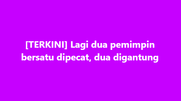 SinarOnline's tweet photo. Lagi dua pemimpin bersatu dipecat, dua digantung

lagi empat pemimpin Parti Pribumi Bersatu Malaysia (Bersatu) dikenakan tindakan disiplin termasuk dua dipecat dan dua digantung keahlian berkuat kuasa serta merta.

#partibersatu #pecat #politik #terengganu

Artikel https://t.co/MboyuWN3FV