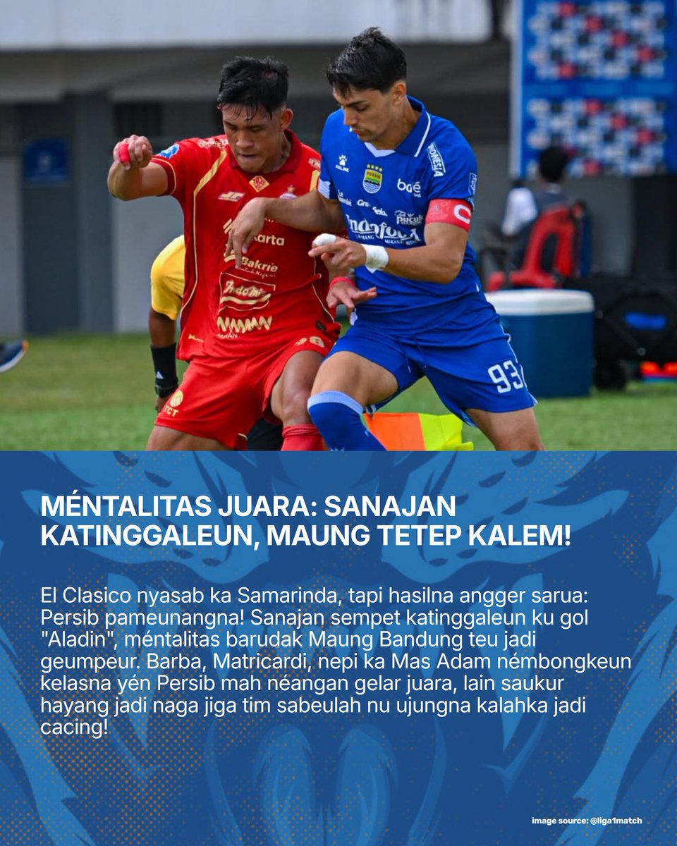 stdnsiliwangi's tweet photo. MACAN JADI CACING! 🦁🪱
Persib hasil ngobrak-ngabrik Segiri! Brace Adam Alis & taktik maut Pak Bojan nyieun Perjisa TKO. Sésa 2 final deui nuju Hattrick Juara! 🏆🔥
BACA FULL ANALISISNA DI https://t.co/1hEV6G9IXx
#stdsiliwangi #LaporanPandanganMata #Persib #PersibDay https://t.co/wRhaNOTvf7